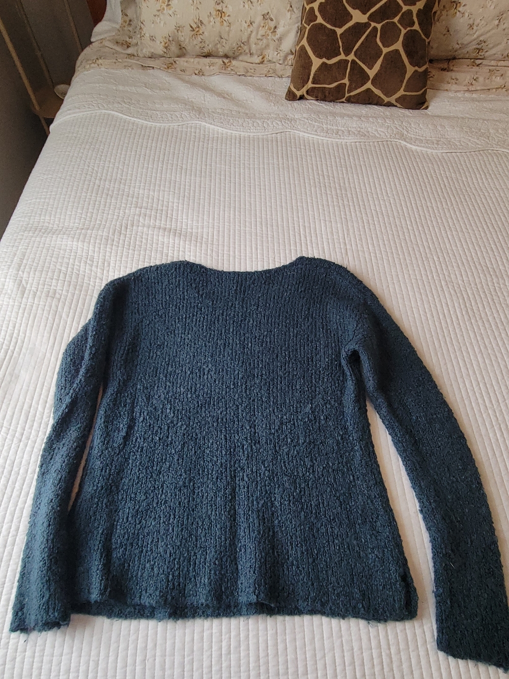 GAP Cozy Teal Blue Fuzzy Sweater - Picture 4 of 4